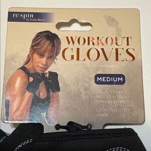Re•Spin Black Workout Gloves Medium